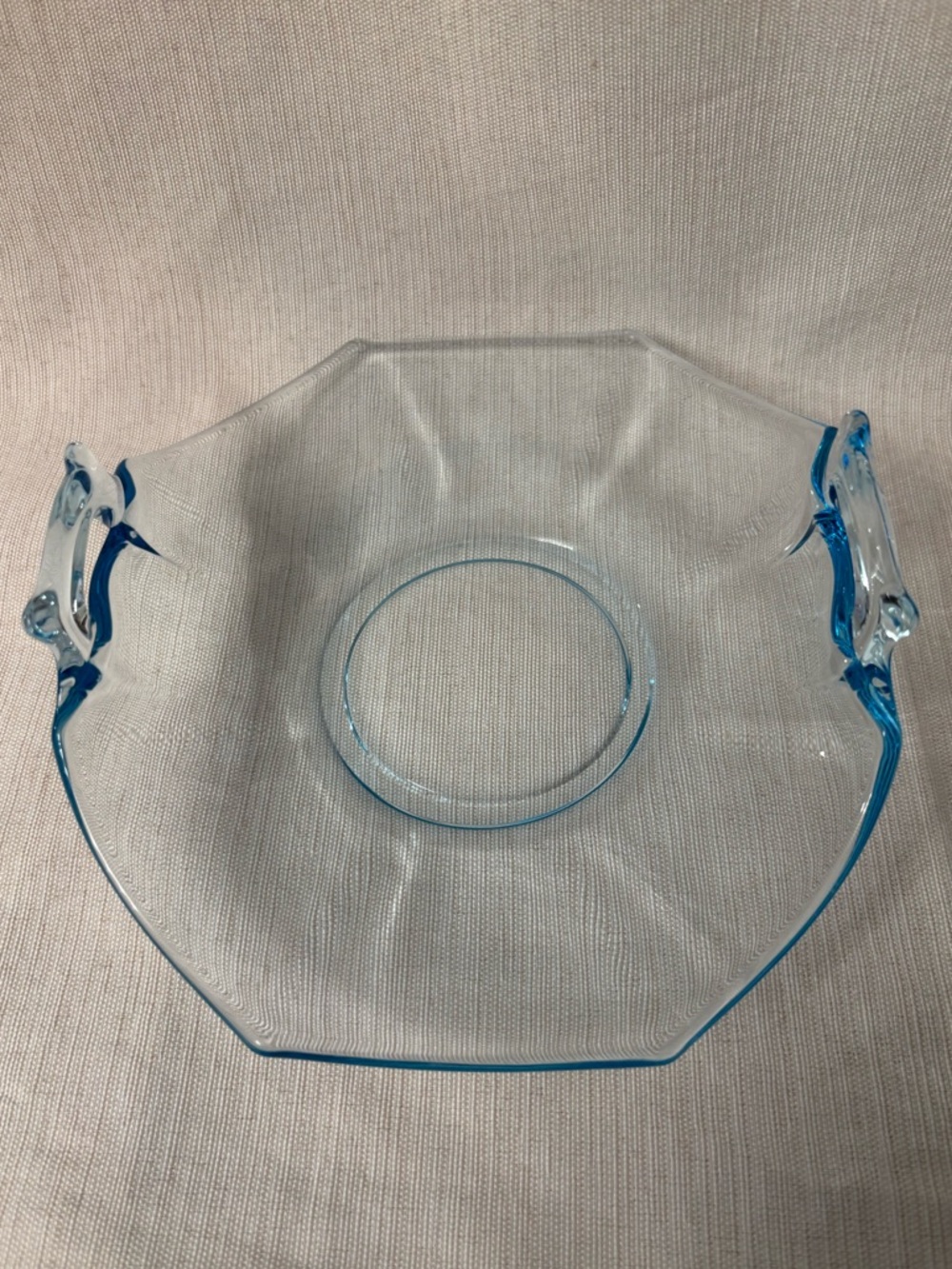 Vintage Fairfax Aqua Blue Candy Dish With Handles - Picture 3 of 9